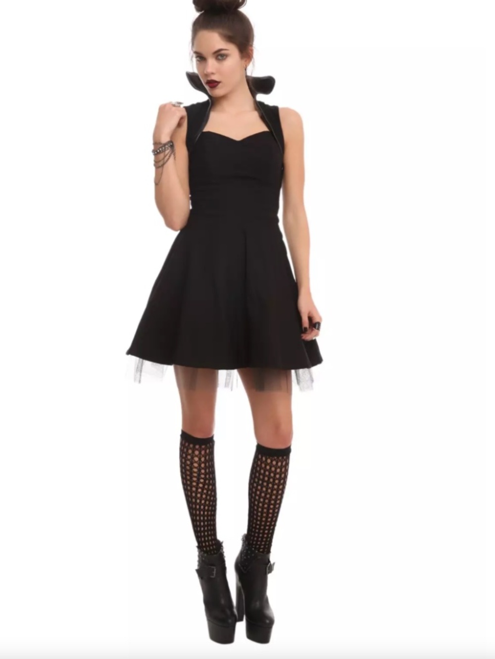 NWT Disney Maleficent High-Collar Dress 🖤 Gothic Villain Vibes • M